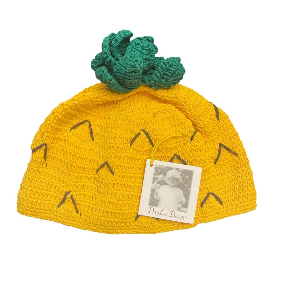 San Diego Hat Co Pineapple Beanie Infant 6-12M Yellow Fruitcore Crochet Cotton